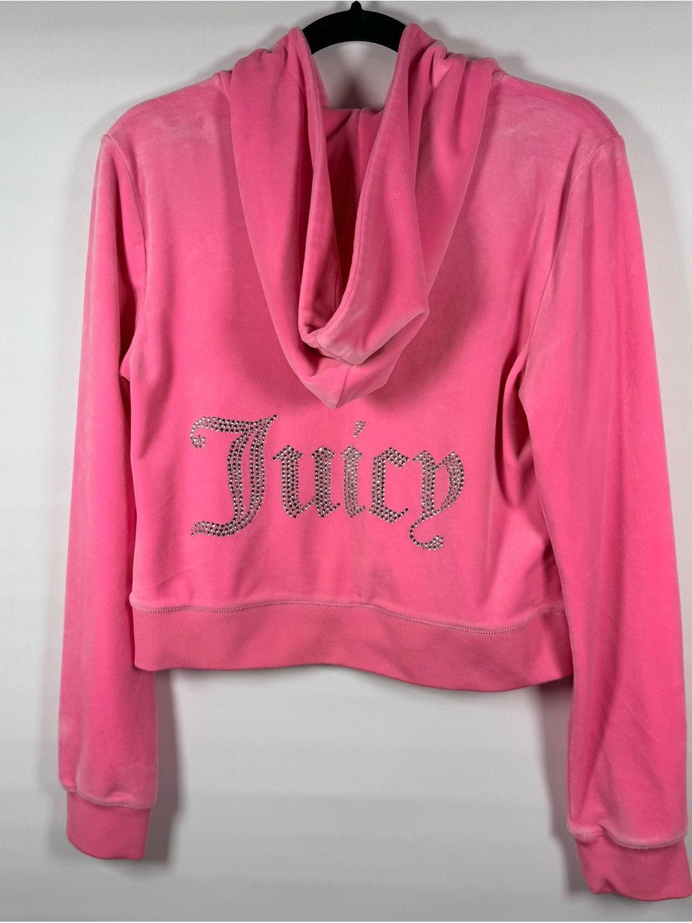 Juicy Couture Pink Velour Hoodie & Sweatpants Track Suit Rhinestone Y2K Size L - Picture 2 of 15